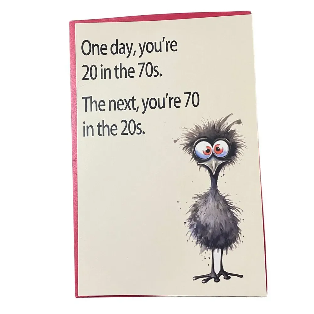 ABLETREE Funny 70th Birthday Card for Women Men, Blank Interior